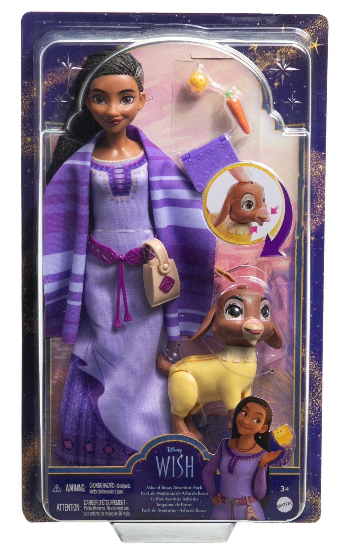 Zestaw lalka koza gwiazda akcesoria Disney Wish Asha of Rosas 30cm 7pak