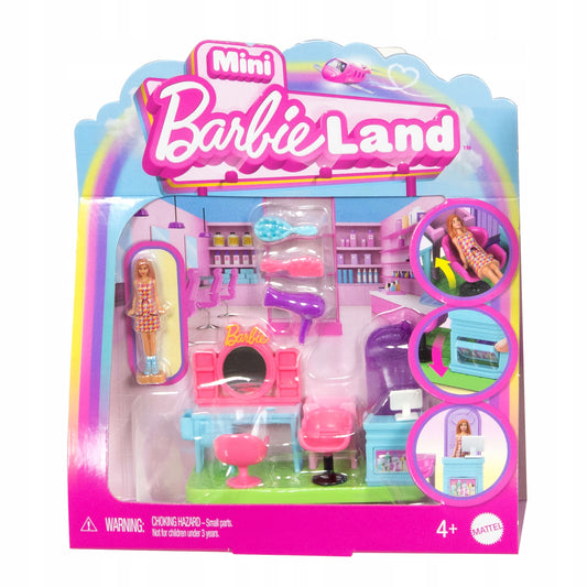 Zestaw Mattel Barbie Barbieland Mini Salonik fryzjerski i lalka