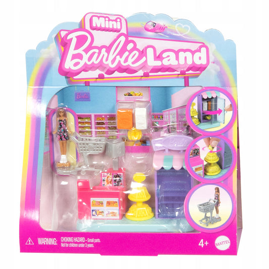 Zestaw Mattel Barbie Barbieland Mini Supermarket i lalka