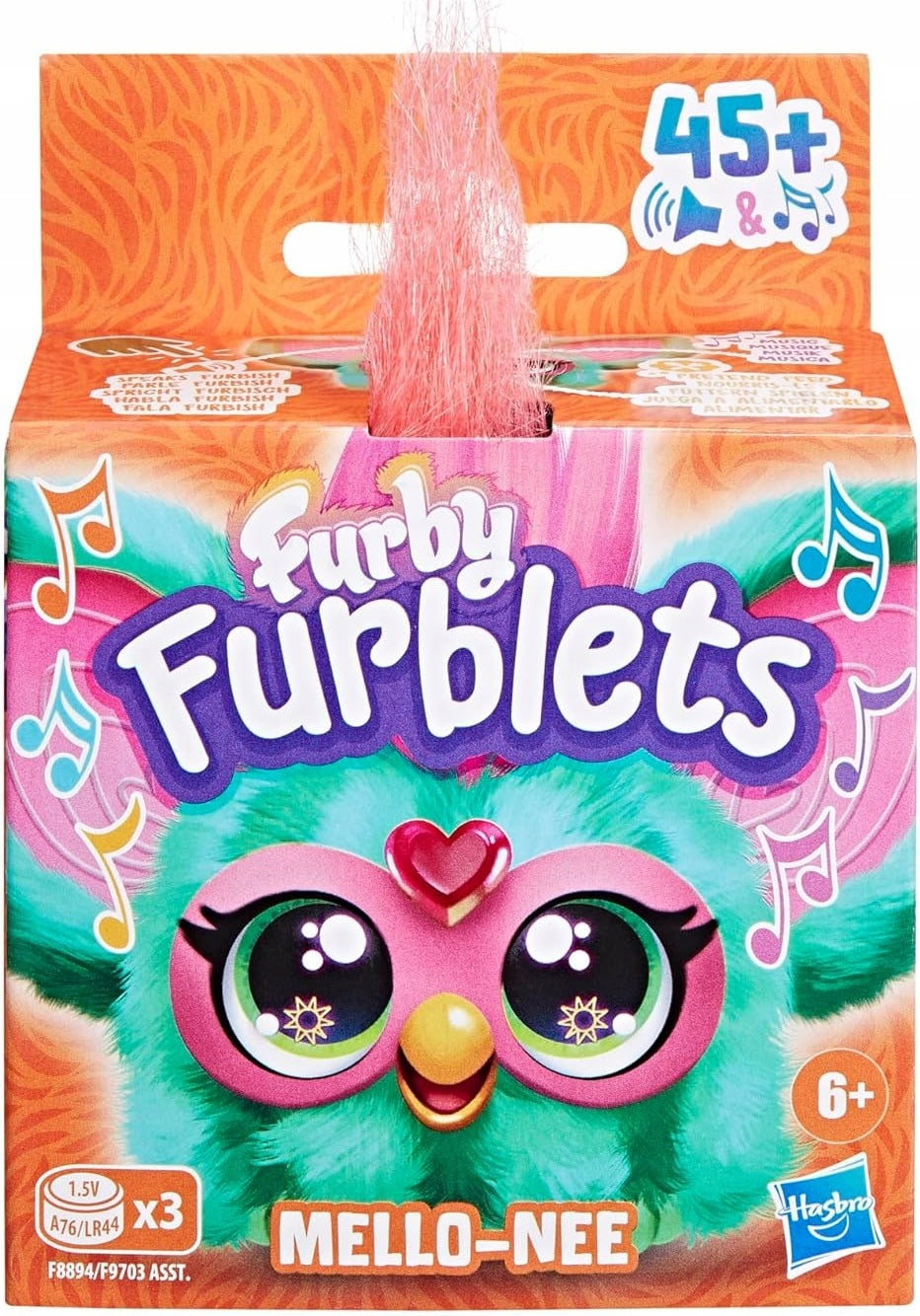Maskotka interaktywna zwierzątko Furby Furblets Mello Nee śpiewa tańczy plusz Furbiś klips